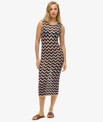 Zig Zag Knit Midi Dress