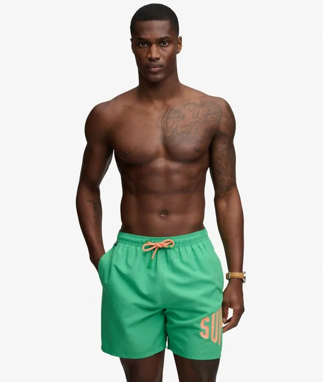 Printed Logo 16-Inch Swim Shorts