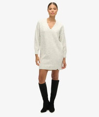 V Neck Knit Jumper Dress