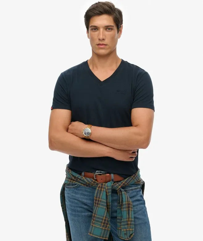 Organic Cotton Essential Logo V Neck T-Shirt