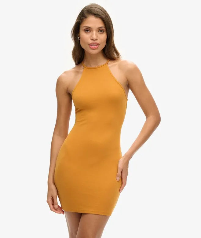Strappy Back Racer Neck Mini Dress