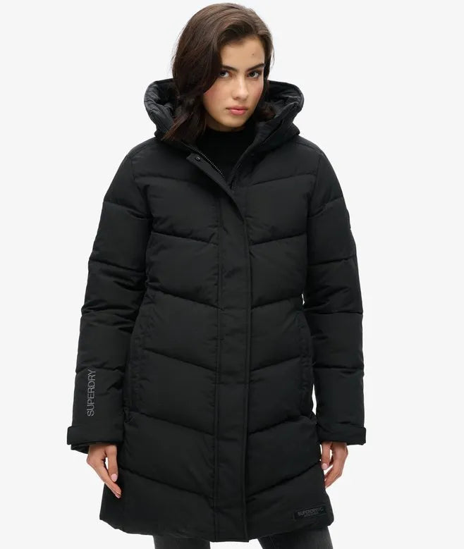 City Chevron Padded Parka Coat