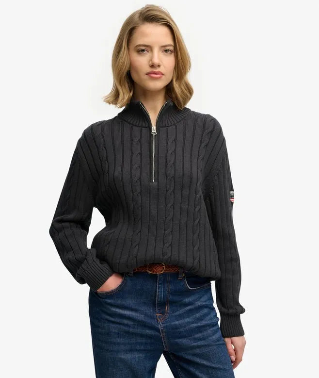 Cable Half Zip Knit