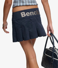 Bench Logo Pleated Peached Mini Skirt