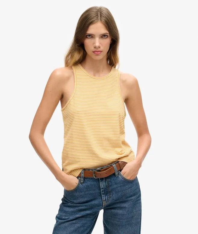 Organic Cotton Vintage Logo Stripe Vest