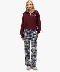 Cotton Check Elastic Trousers