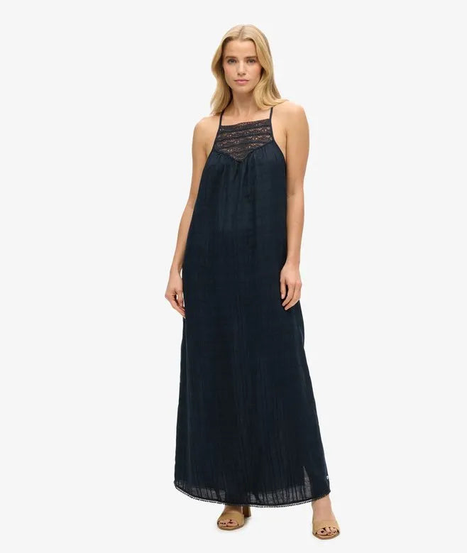 Lace Halter Maxi Beach Dress