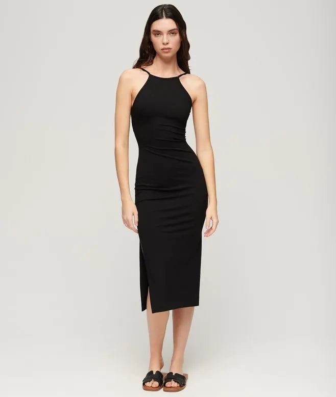 Jersey Lace Back Midi Dress