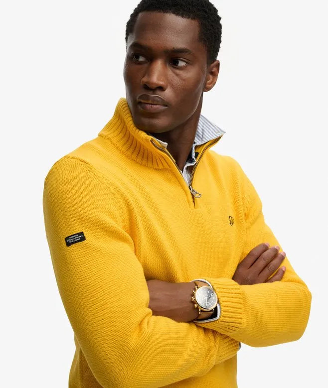 Cotton Half Zip Knit Jumper