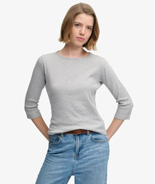 Athletic Essentials Pointelle 3/4 Sleeve Top