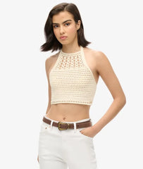 Cropped Halter Crochet Top