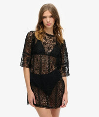 Beach Cover Up Lace Mini Dress