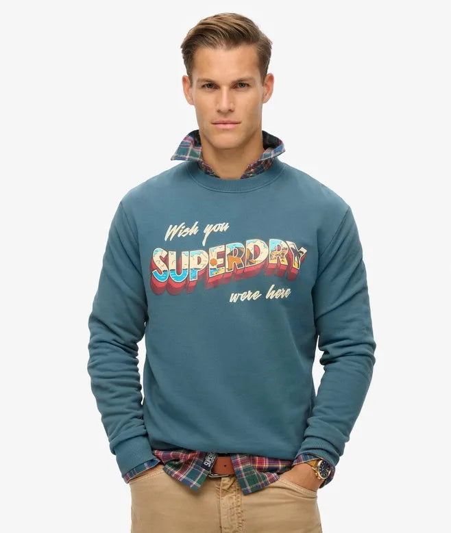 Travel Postcard Graphic Crew Sweatshirt
