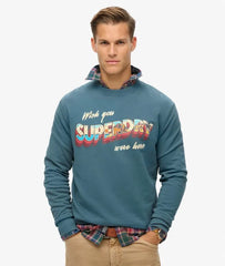 Travel Postcard Graphic Crew Sweatshirt