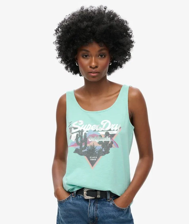 Vintage Logo Narrative Vest Top