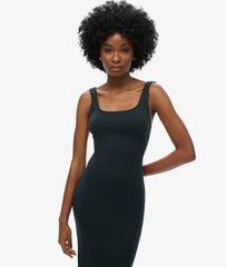 Square Neck Jersey Midi Dress