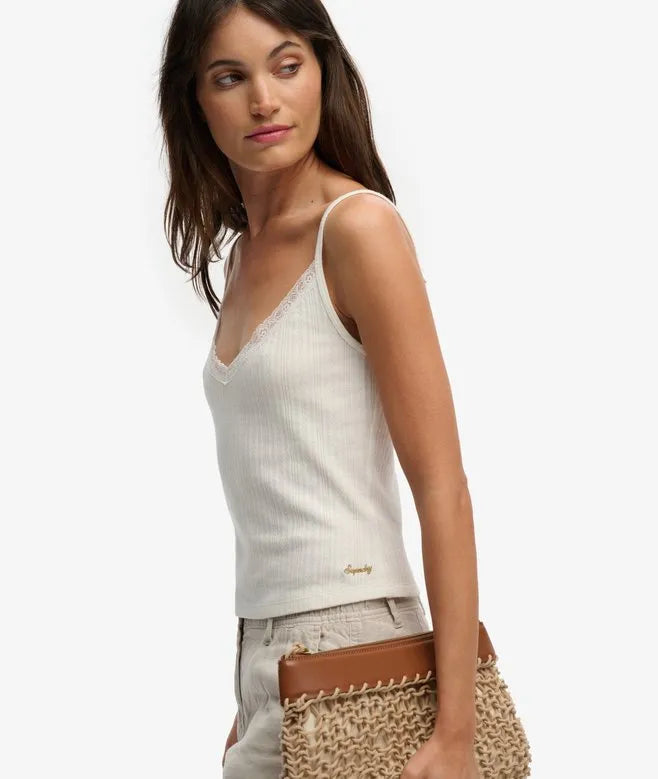 Athletic Essentials V Neck Pointelle Cami Top
