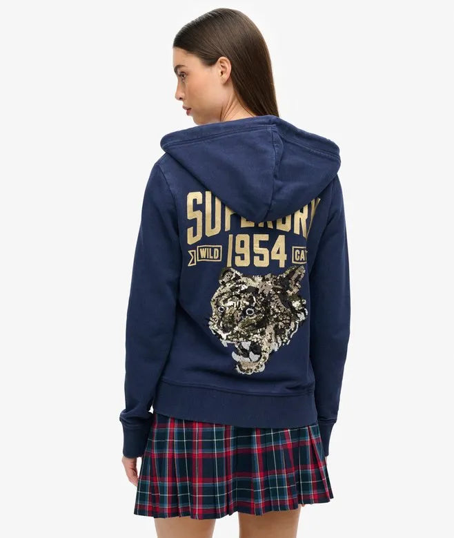 Embellished Archived Zip Hoodie