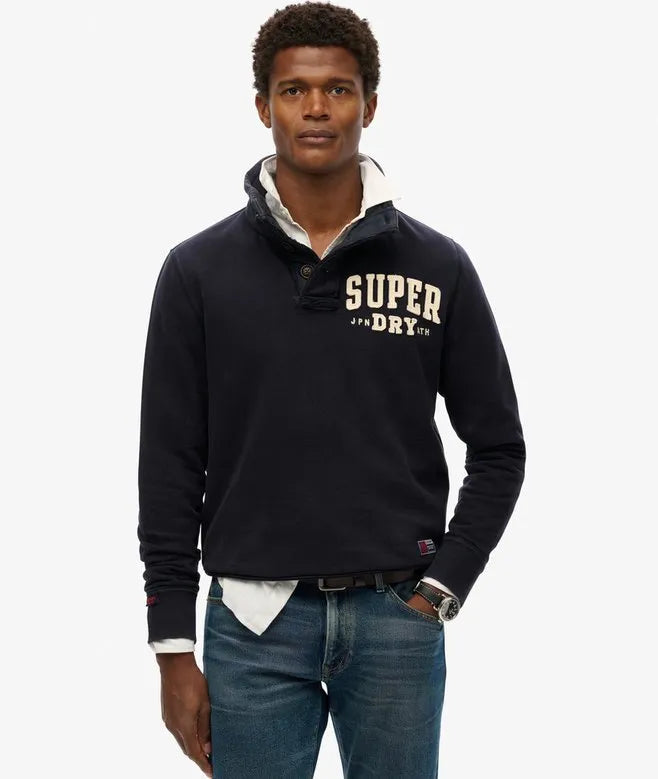 Vintage Athletic Henley Sweatshirt