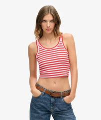 Organic Cotton Vintage Ribbed Crop Vest Top