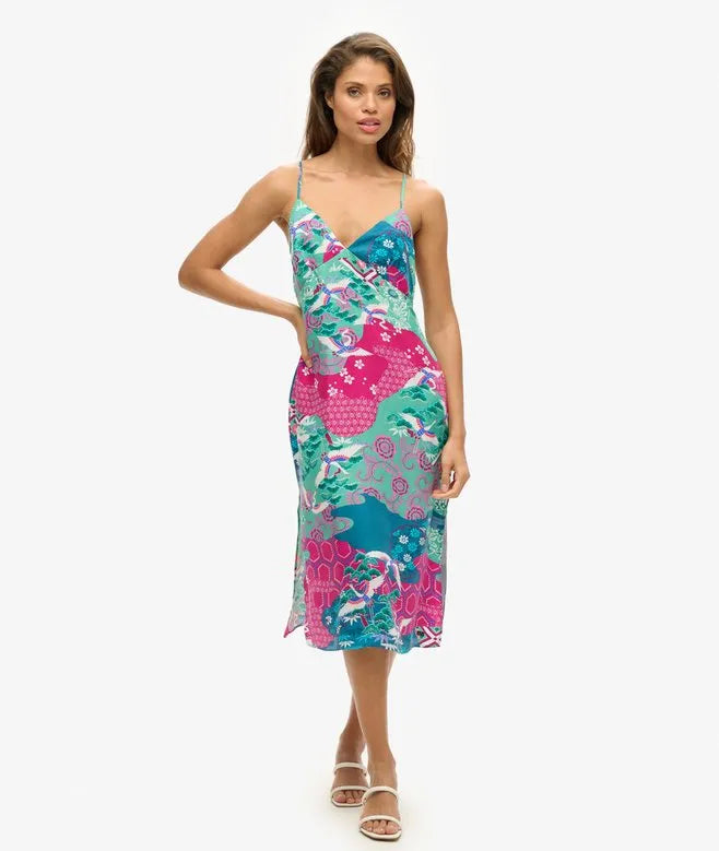 Printed Midi Slip Cami Dress