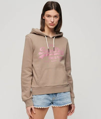 Metallic Vintage Logo Graphic Hoodie