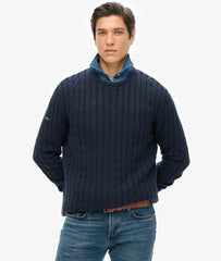 Cotton Classic Cable Knit Crew Jumper