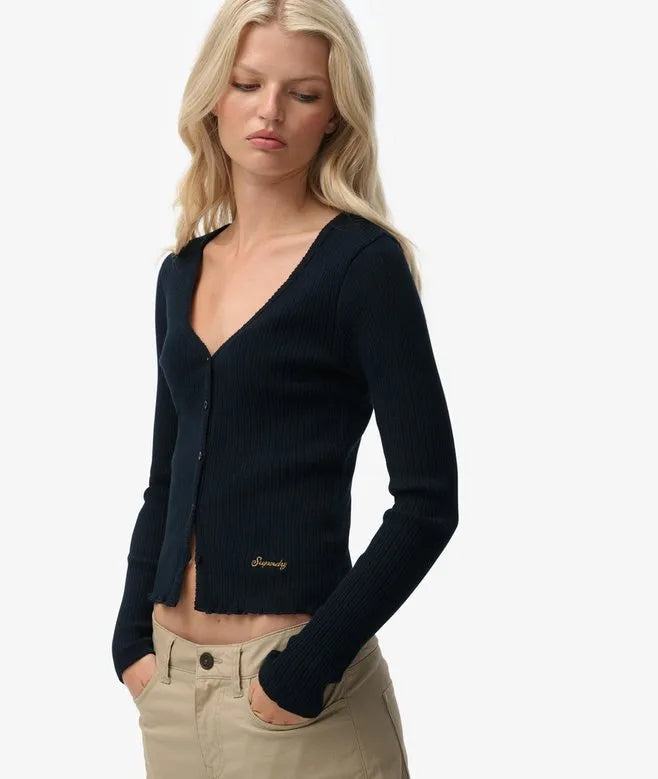 Essential Button Through Long Sleeve Top