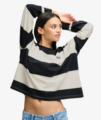 Athletic Essentials Stripe Slouchy Sweatshirt