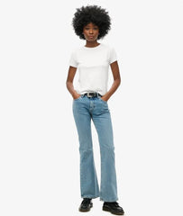 Vintage Mid Rise Slim Flare Jeans