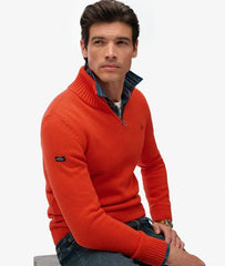 Cotton Half Zip Knit Jumper