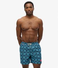 Tile Print 17-inch Swim Shorts