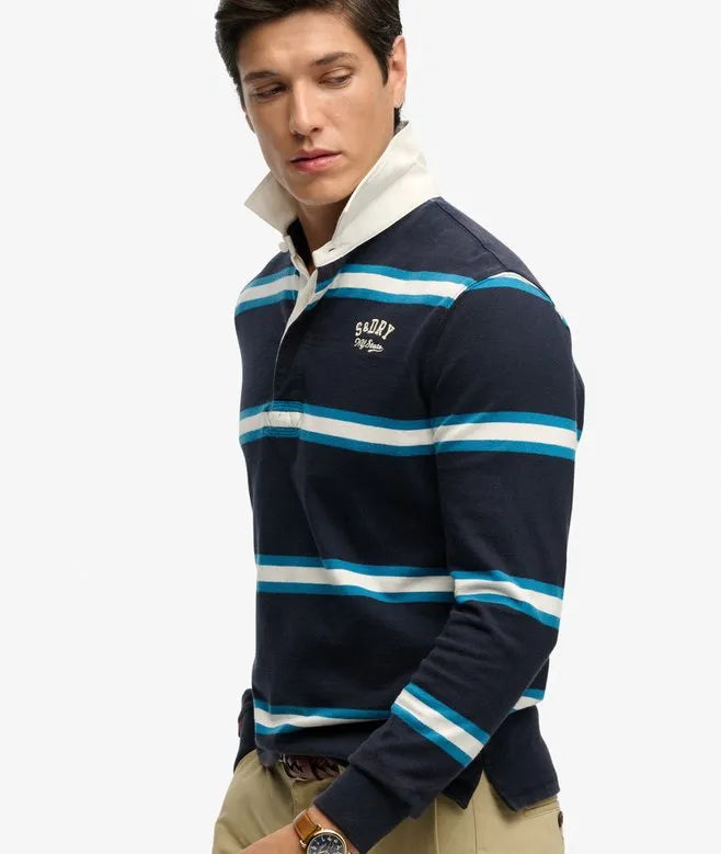 Vintage Athletic Stripe Rugby Top