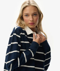 Athletic Essentials Cropped Stripe Rugby Top