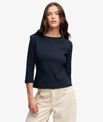 Athletic Essentials Pointelle 3/4 Sleeve Top