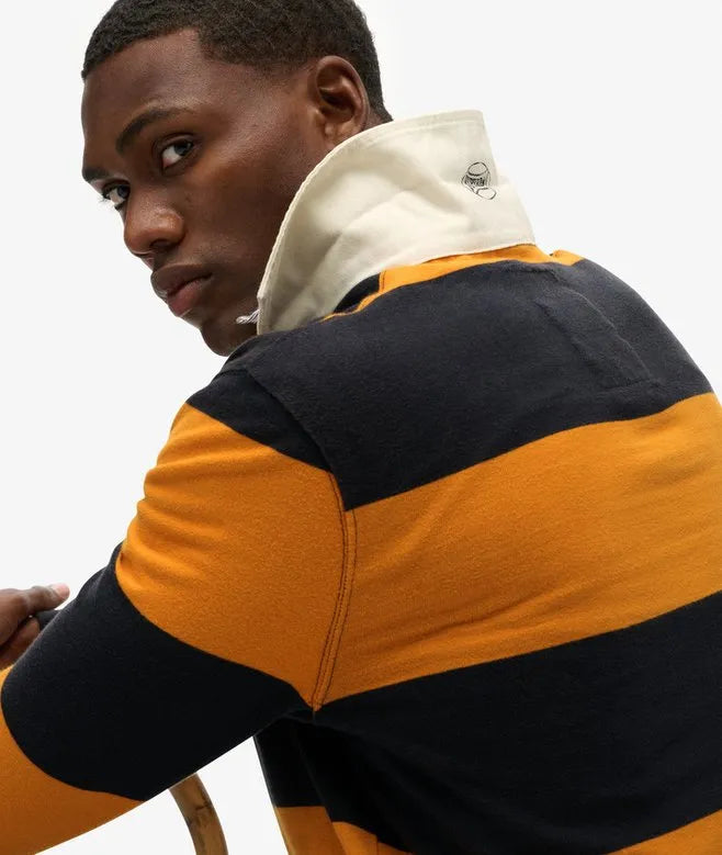 Vintage Athletic Stripe Rugby Top
