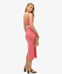 Jersey Twist Back Midi Dress
