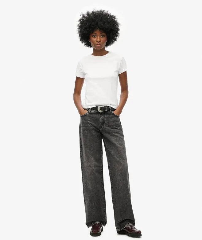 Mid Rise Wide Leg Jeans