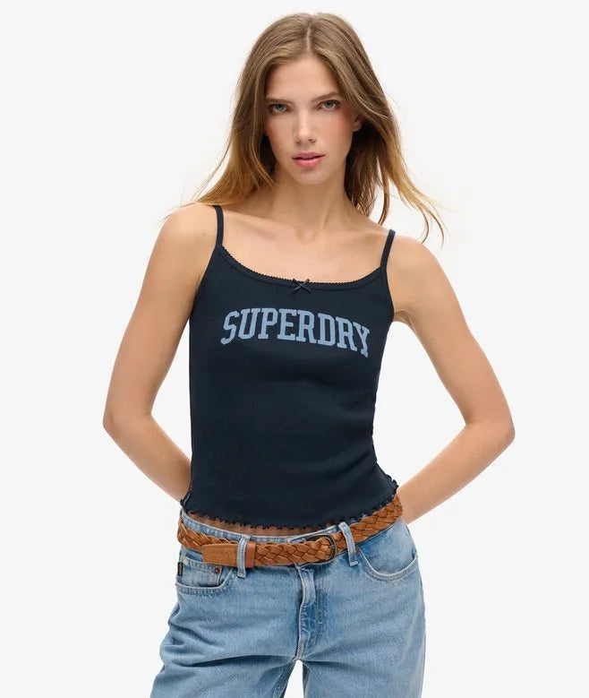Athletic Essentials Graphic Pointelle Cami Top