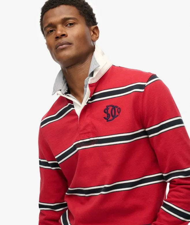 Vintage Athletic Stripe Rugby Top