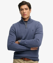 Cotton Half Zip Knit Jumper