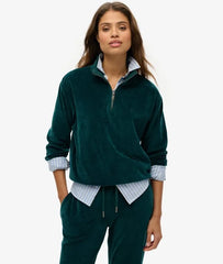 Velour Half Zip Sweatshirt