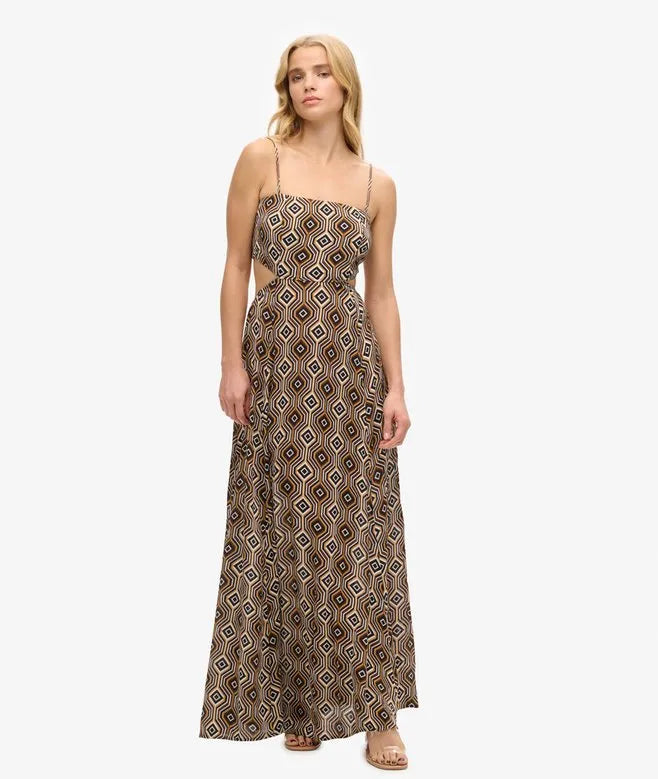 Sheered Back Maxi Dress