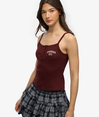 Athletic Essentials Embroidered Button Cami Top