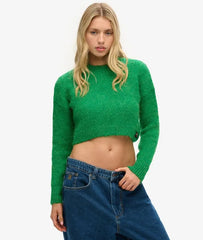 Vintage Textured Crop Knit Jumper